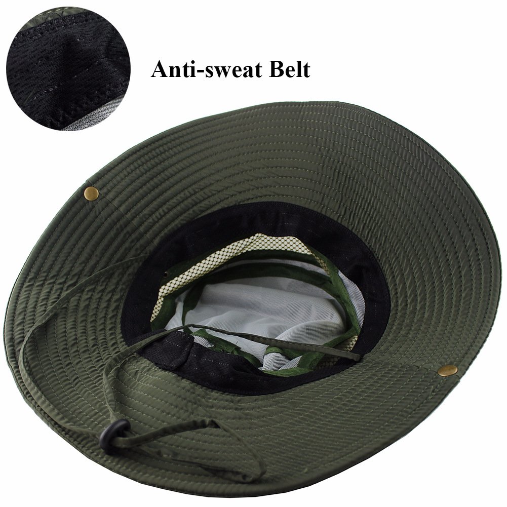 Chapeau Boonie Kaki Marron Large UPF 50+ Protection Solaire Adulte Réglable