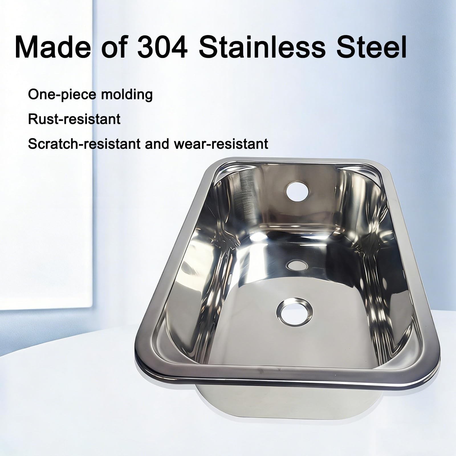 Fregadero Camper con Tapa, Fregadero Portatil Camping con Grifo Plegable, Lavabo Caravana de Acero Inoxidable 304, Fregaderos de Cocina, Ideal para Caravanas, Autocaravanas