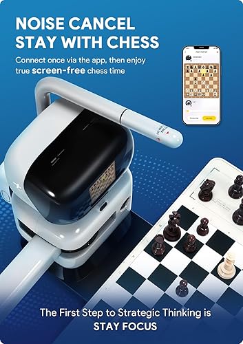 Miniatura 6 de AI Chess Robot with Robotic Arm Electronic Computer Chess Board– 25 AI Levels, 1200+ Exercises, Endgame Trainer, Classic Game Replay, Voice