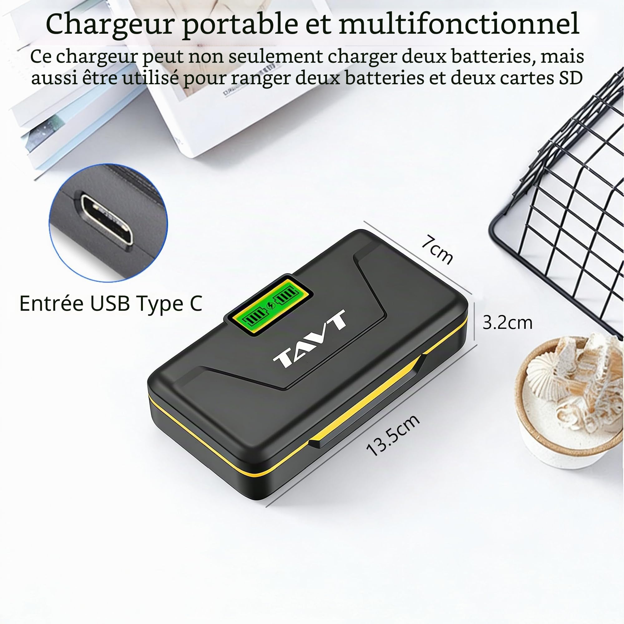 2280mAh EN-EL15 EN-EL15C Batterie avec Chargeur pour Nikon Z6, Z6II, Z6 III, Z7, Z8 D7500 D7000 D7100 D7200 D500 D600 D610 D750 D780 D800 D800E D810A D850
