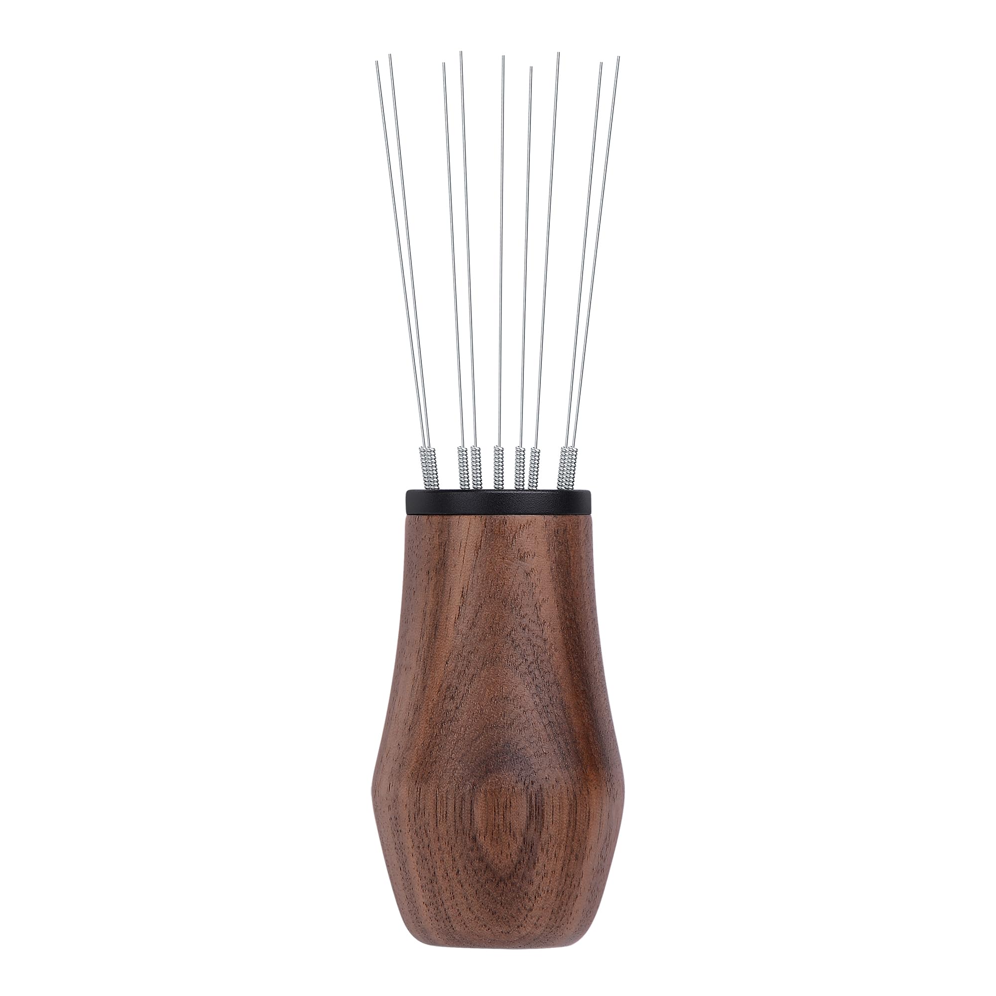 Normcore WDT Outil de distribution avec support V3, technique de distribution Weiss, agitateur à expresso à aiguilles 9 broches, manche en bois de noyer américain