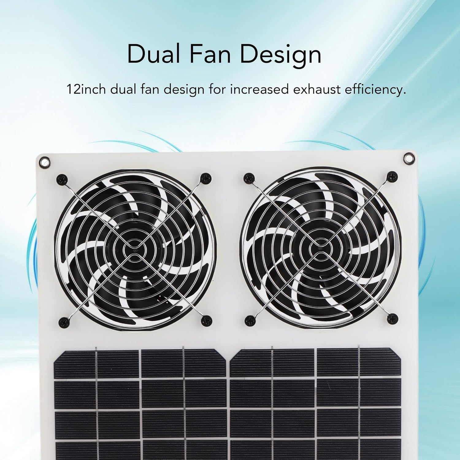 Solar Panel Powered Fan, 12 Inch Dual Fan, 100W Waterproof Exhaust Ventilator - Energy Saving, Durable Design, Ideal for Chicken House and Greenhouse Ventilation