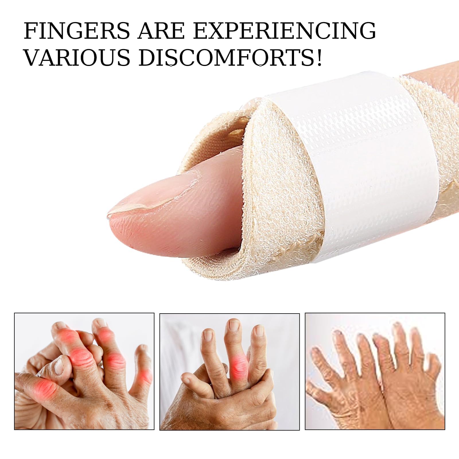 6PCS Finger Splint, Thumb Support for Pain Relief, Protector for Injured Fingers, Fingers Tape for Knuckles, Finger Cap for Cricket Gaming Arthritis 2