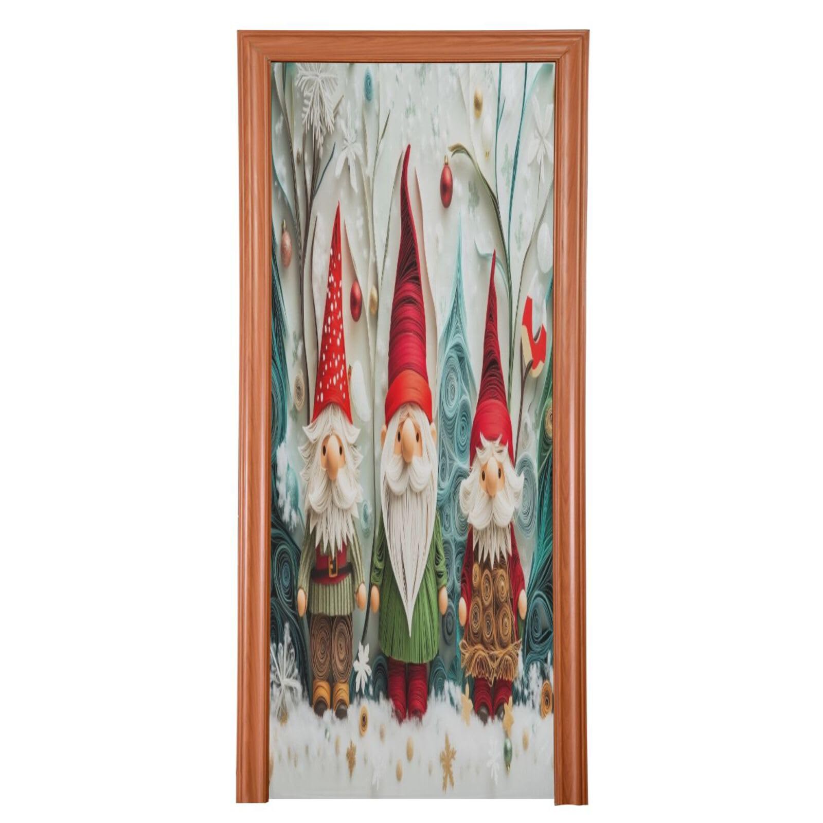 J JOYSAY Christmas Gnome Door Decorations Door Cover Christmas Door Decoration Christmas Door Decorations for Christmas Party Favor,36x98 in