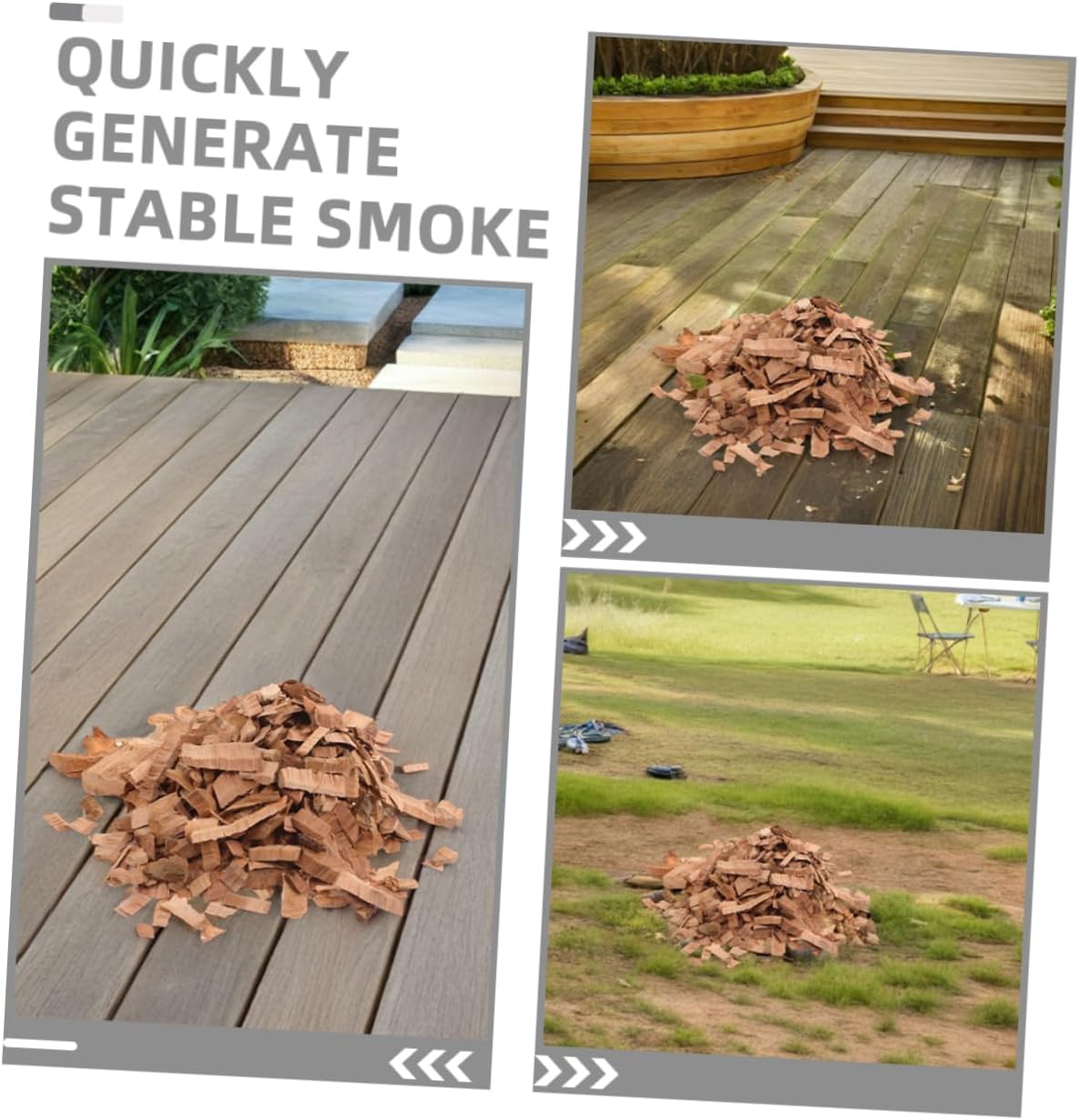 Happyyami Apple Wood Chips BBQ Smoking Chips Bag Easy Ignite Natural Fruit Flavor for Meat Grills Smokers Outdoor Barbecue Parties