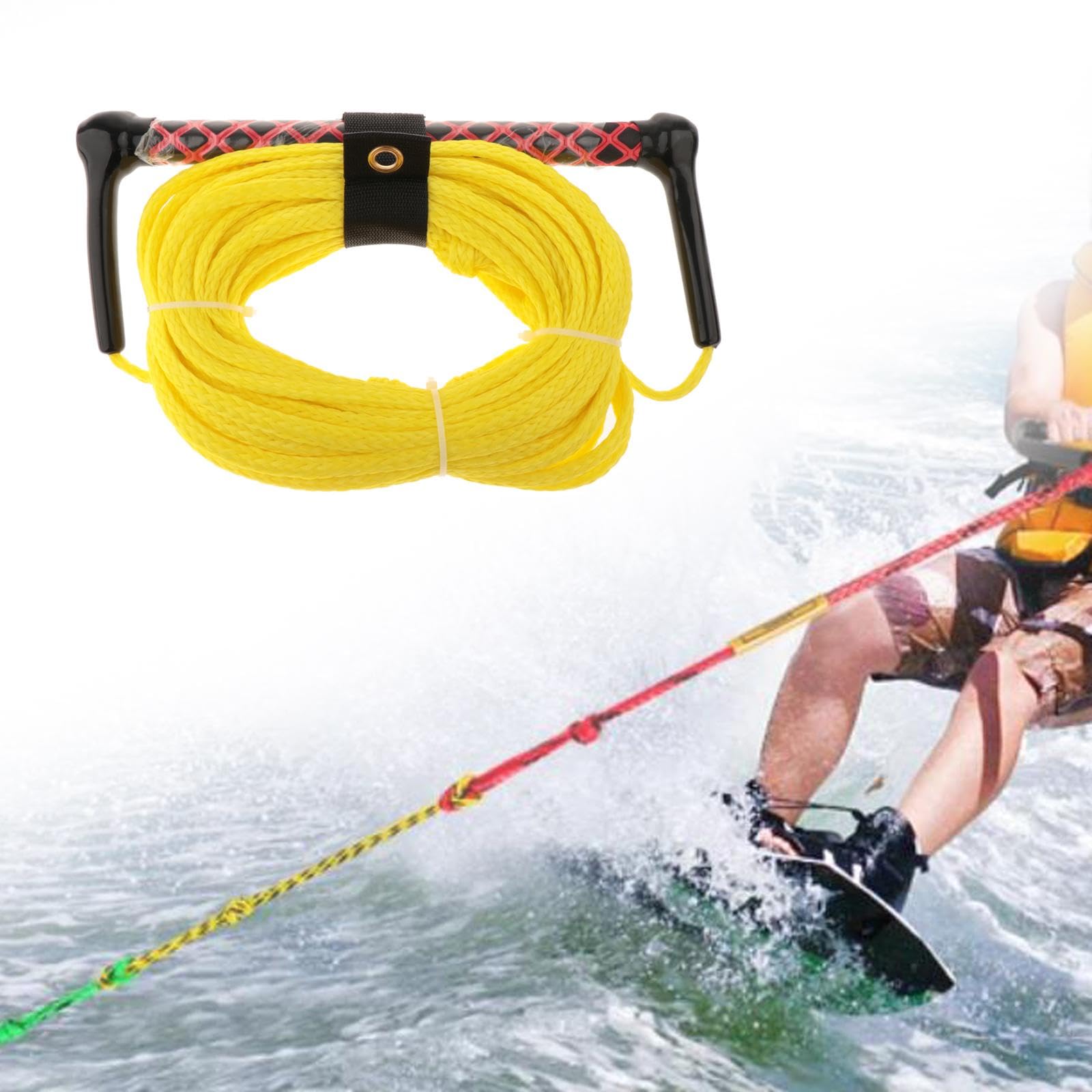 Cuerda de Esquí Acuático de Wakesurf para Deportes Acuáticos Cuerda de Remolque de Alta Resistencia para Uso con Mango Suave Adecuado para S