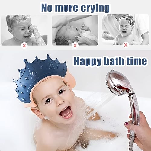 Miniatura 2 de aby - Gorro de baño para baby shower, impermeable, sombrero de champú para niños y niñas, protege los oídos y los ojos. Corona de baño ajustable de