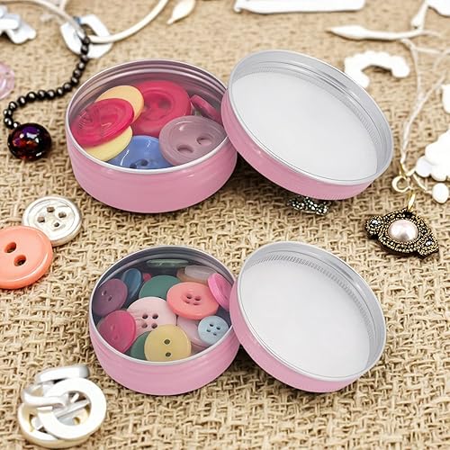 Miniatura 8 de Thintinick 32 latas redondas de aluminio con tapa de rosca, frascos de metal vacíos para especias y bálsamo labial, recipientes de almacenamiento de