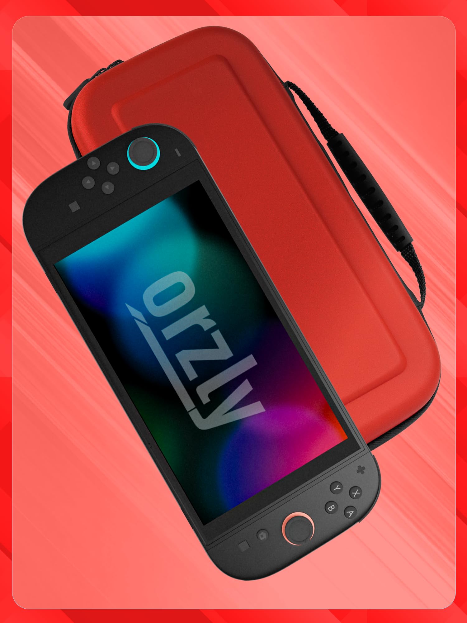 Orzly Custodia per Nintendo Switch 2, custodia protettiva da viaggio con pad per lo schermo, schede di gioco e slot MicroSD con tasche per gli accessori della console