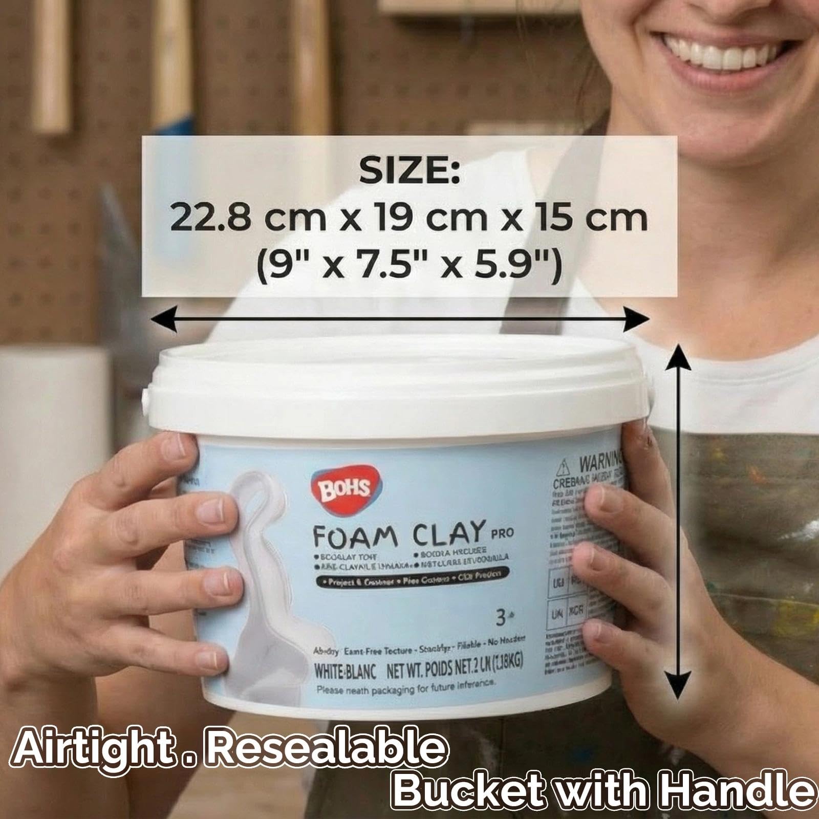 BOHS Pâte à modeler en mousse blanche – Séchage à l'air libre – Idéale pour cosplay, costumes, projets d'art et d'artisanat – 3 lb (1,36 kg)