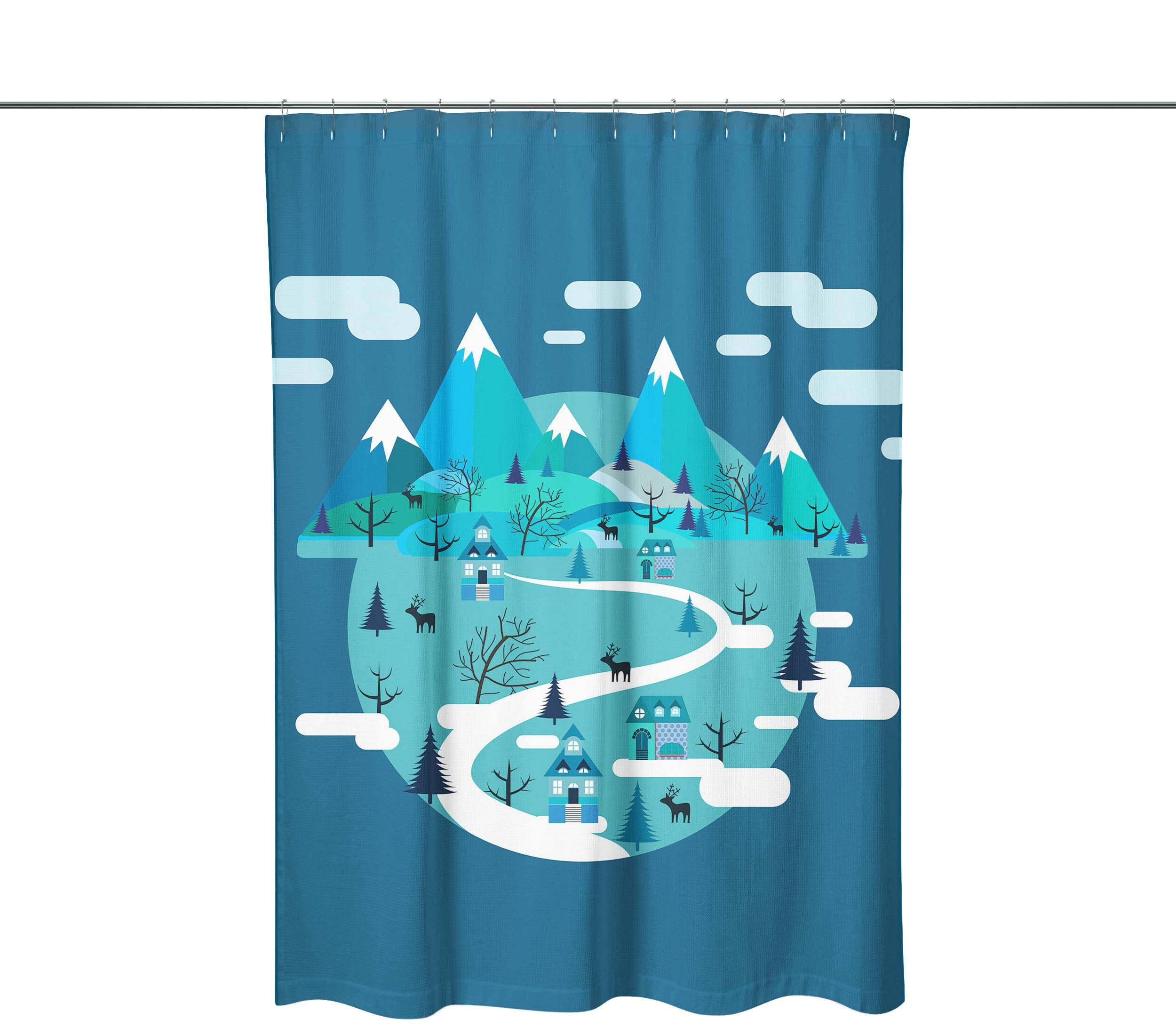 Bonamaison Anti-Mold, Waterproff Shower Curtain (150x200 cm) - Designed and Manufactured in Turkey
