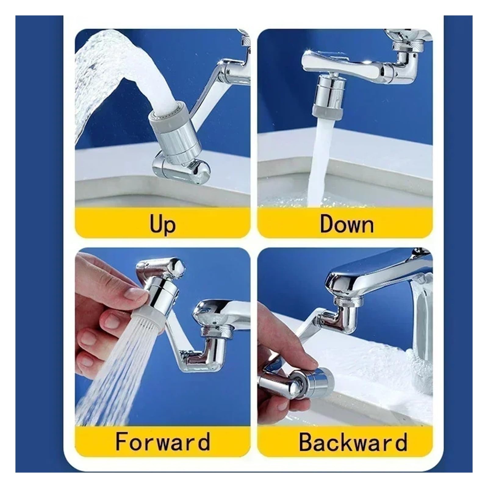 Universale 1080 ° rotante rubinetto estensore testa spruzzatore cucina robot braccio estensione rubinetto aeratore miscelatore gorgogliatore acqua rubinetto ugello con 2 modalità (1080 doppia modalità