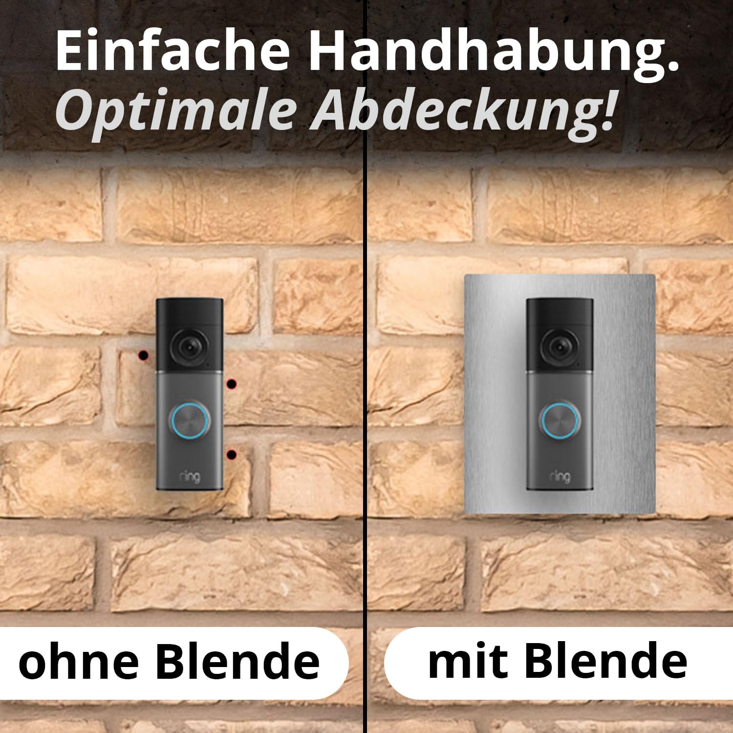iSecur Blende passend für Ring Videotürklingel aus Edelstahl I Wired Doorbell Pro 3. Gen (2025) I Klingelschild I 140 x 175 mm I Türstation Platte für Klingel I az227