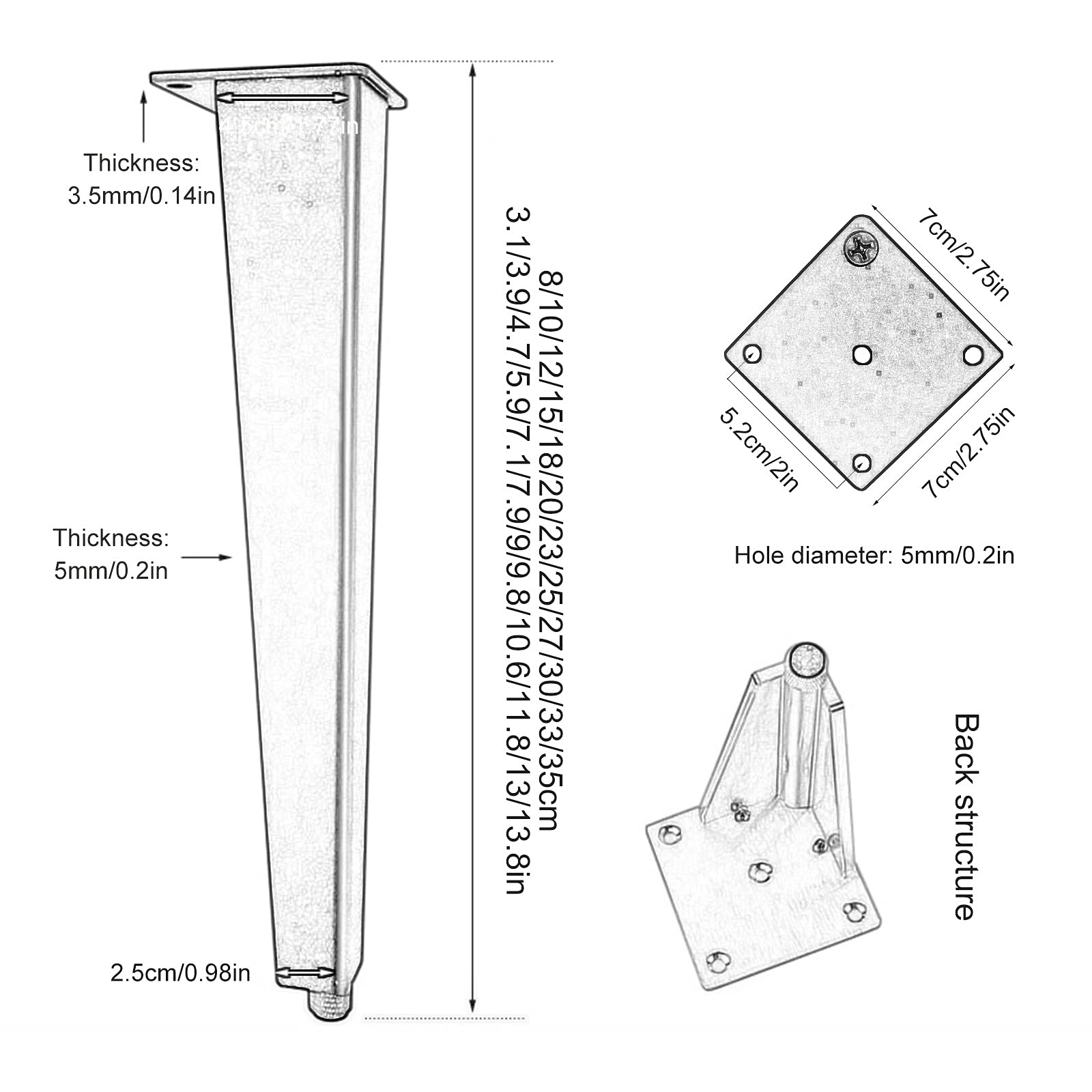 Patas Ajustables de Metal para mesas,Patas de Aluminio para armarios,Patas de Repuesto para Muebles de baño y Cocina,4 Piezas,Antideslizantes,para Mesa de Comedor,Mesa de Centro,Escrito