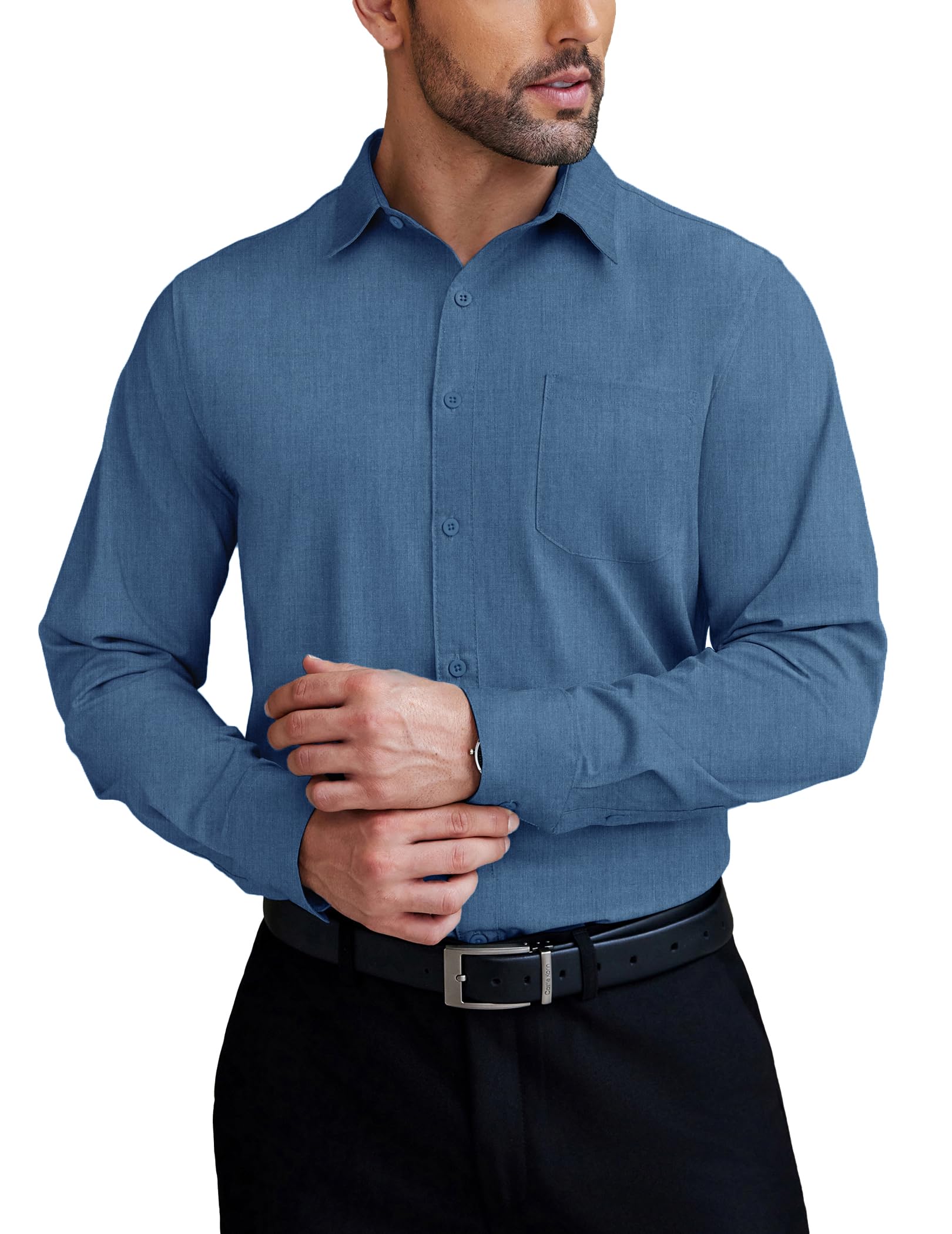COOFANDY Mens Dress Shirts Wrinkle Free Long Sleeve Button Down Shirts