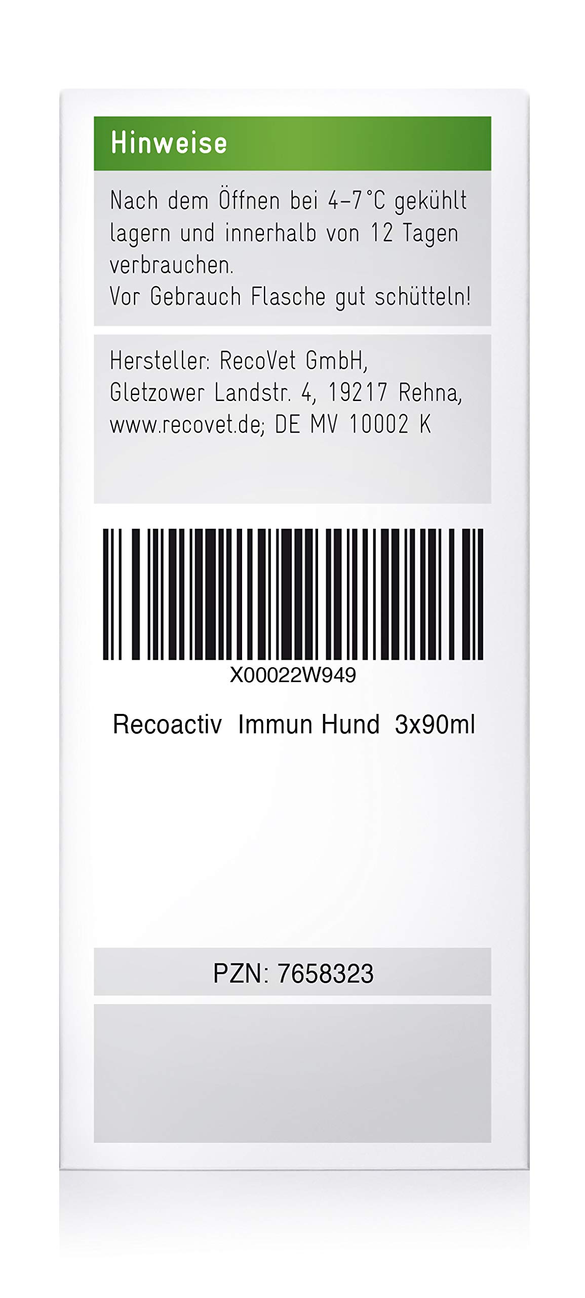 RECOACTIV Immun Tonicum dla psów 3 x 90 ml dieta uzupełniająca wspomagająca odporność