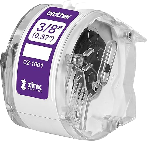 Miniatura 4 de Brother Genuine CZ-1001 3/8” (0.37”) 9mm Wide x 16.4 ft. (5 m) Long Label roll Featuring Zink Zero Ink Technology