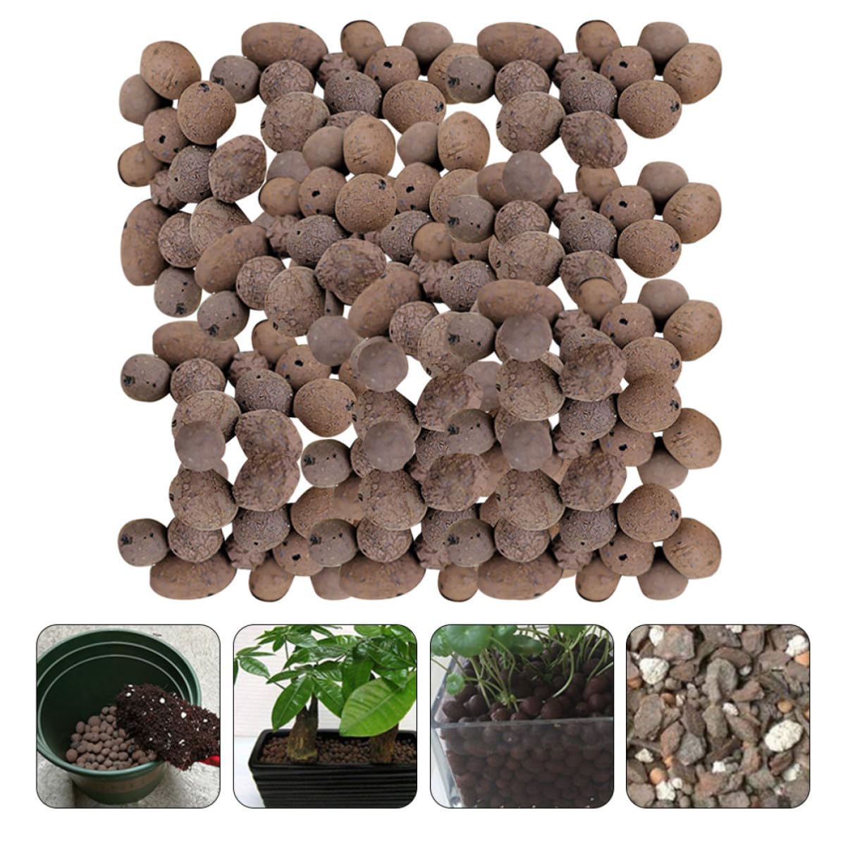 TOYANDONA Piedras de Ceramsita para Jardinería 1kg Función de Drenaje y Retención de Agua, Material de Arcilla y Esquisto para Macetas de Flores y Cultivo sin Suelo