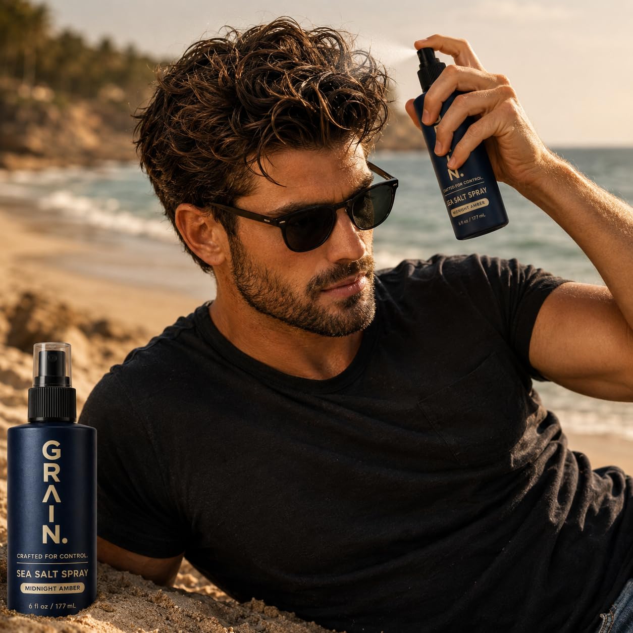 Grain Sea Salt Spray for Men | Texturizing and Volumizing Sea Salt Spray for Hair | Lightweight Volume Mist | Natural Texture | Flexible Hold | Unique Product Formula For all Hair Types | 6floz/177mL