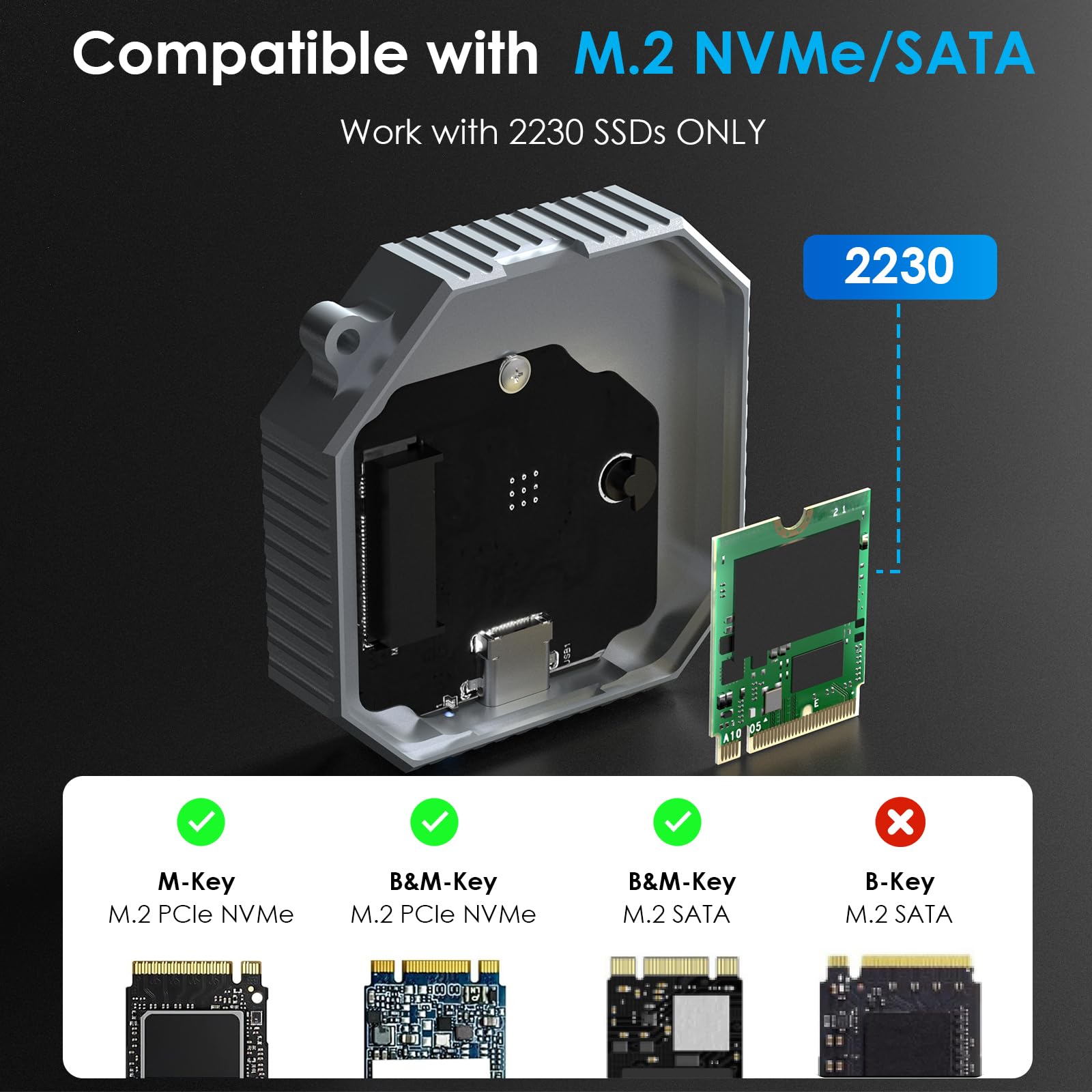 WAVLINK 40Gbps PCIe NVMe SSD Enclosure, USB4 External M.2 NVMe SSD E