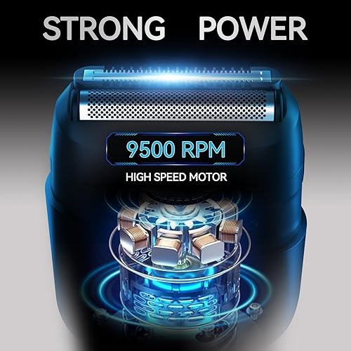 Miniatura 4 de VIKICON Afeitadoras eléctricas de aluminio para hombres, afeitadora facial compacta de viaje, mini maquinilla de afeitar para afeitarse la cara,