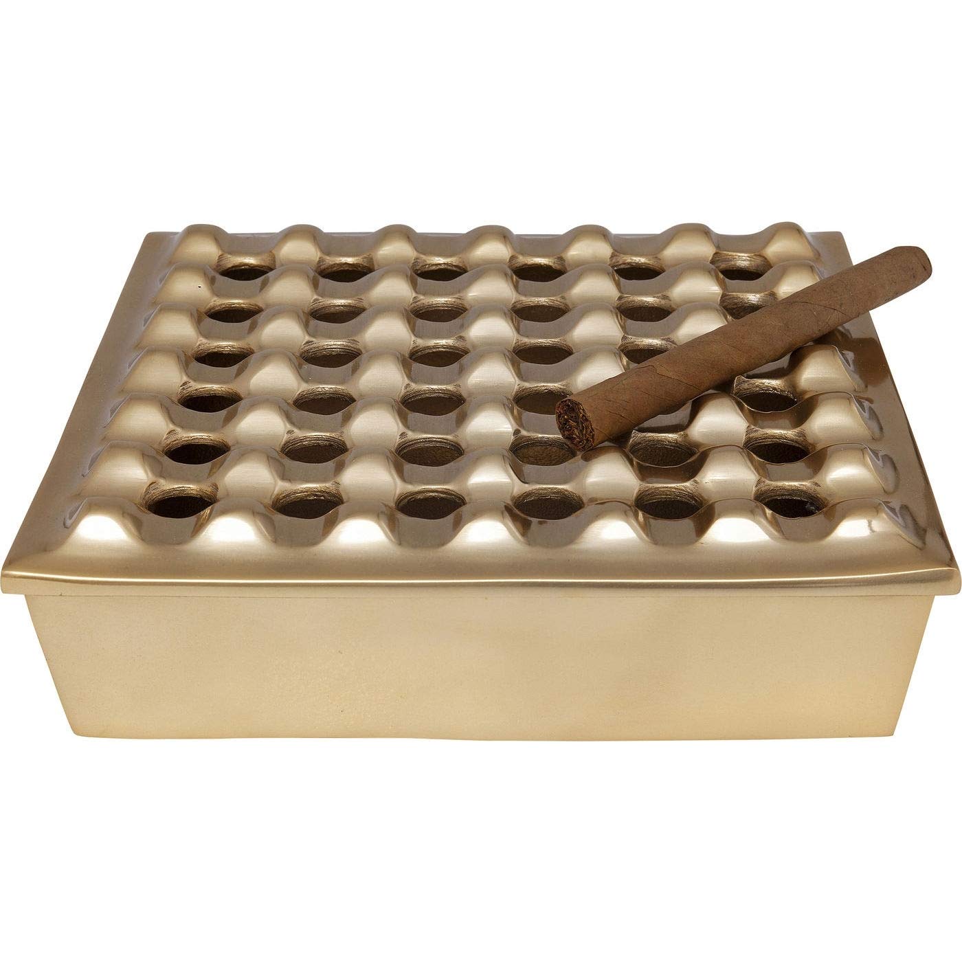 Kare Design Soho Square Brass Ash Tray, Gold, 7 x 25 x 25 cm