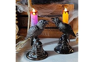 2Pack LED Raven Halloween Candleabra