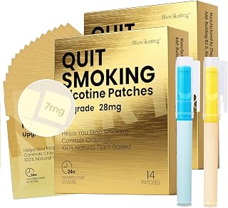 Nicotine Patch, 28 mg Stop Smoking Patches, Parches de Nicotina, Smoking or Vaping Quitting Aid, 24-Hour Craving Relief, 28 Patches