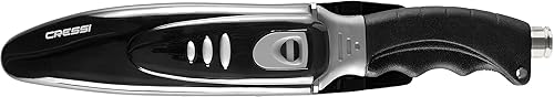 Miniatura 9 de Cressi Borg, cuchillo de hoja larga para buceo y pesca de submarino, punta puntiaguda y roma