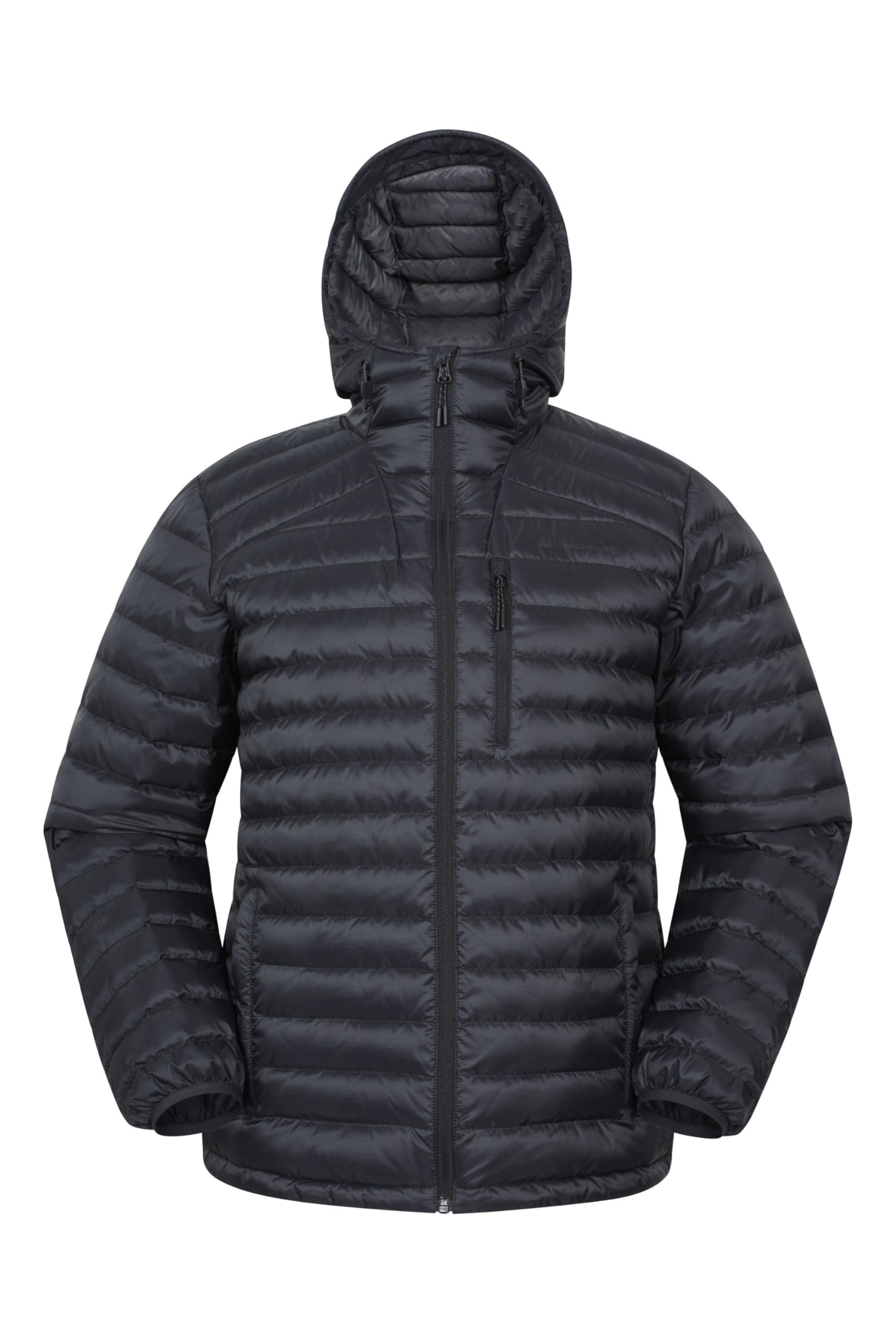 Mountain Warehouse Henry II Mens Down Padded Jacket - Water Resistant Puffer Coat, Insulated Winter Wear - Clothing for Outdoor & Travel Jet Black S