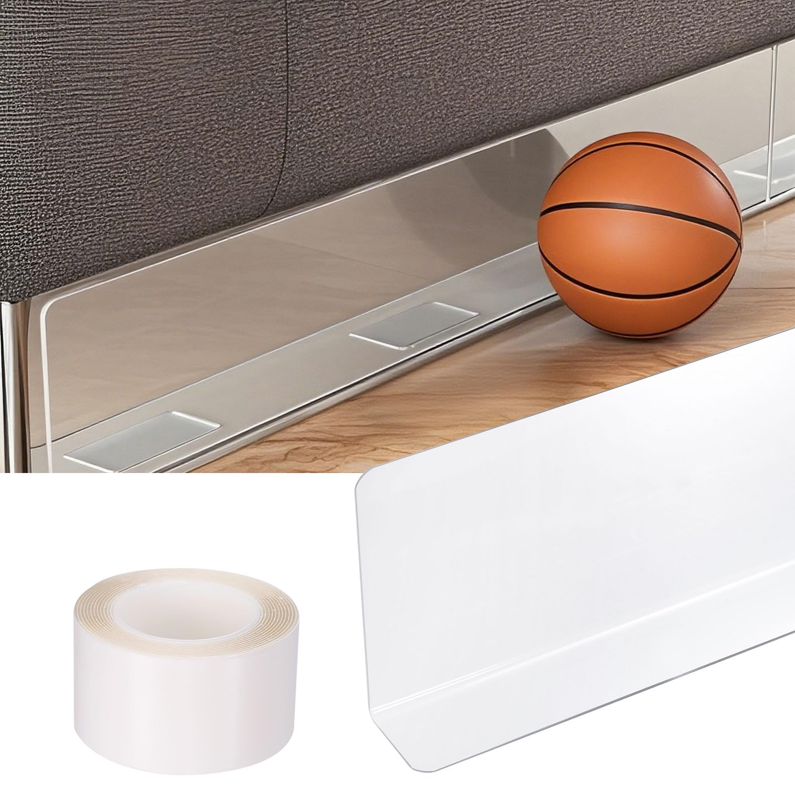 sourcing map 5Pcs Transparent Under Couch Blocker, 16" l 4.7" H Under Bed Blocker, for Prevent Things Pet Going Furniture Couch Bed Bottom