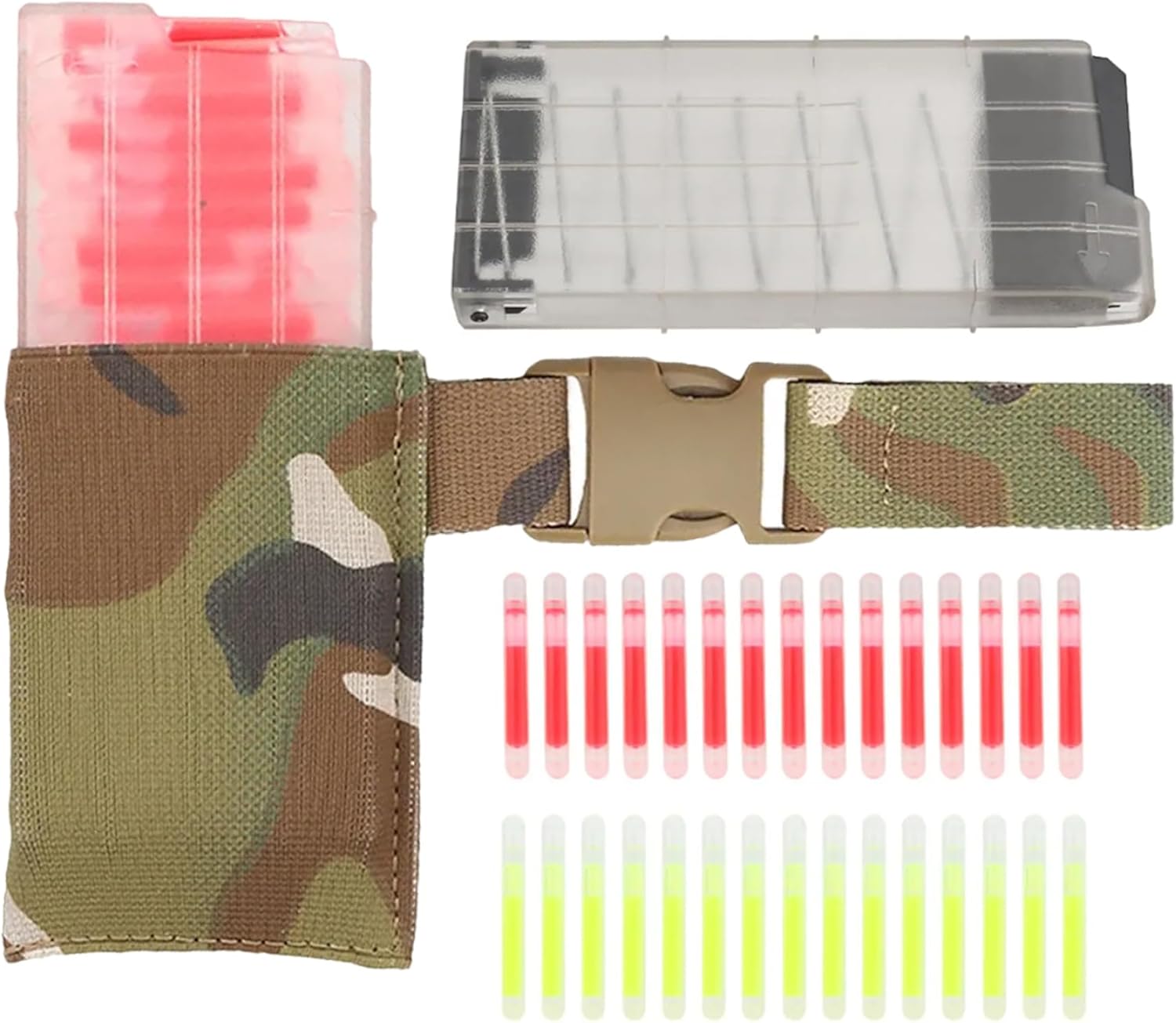 Marking Light Dispenser Pouch Hanger Nylon & ABS Portable Outdoor Sports Gear Holder Camouflage Belt Mounted Pouch for Marking Light Dispenser Mini Chem Lights Chemlight Holder
