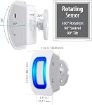 Fosmon WaveLink Door Chime Driveway Alarm Guard Wireless Motion Sensor (500 Feet, 58 Tunes, 5 Volume Levels, LED Indicators) Motion Detector Home/Business/Store Entrance Alert (1 Receiver + 1 Sensor)