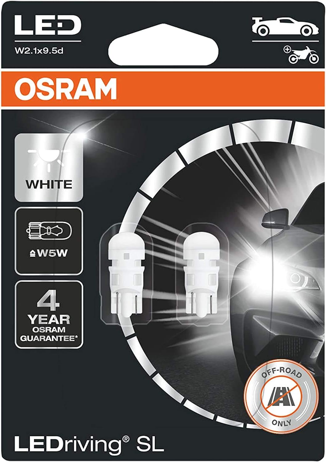 LED Premium Retrofit W2.1x9.5d, LED-W5W, interior lighting, 2850CW-02B, cool white, 12 V passenger car, double blister (2 Unit)