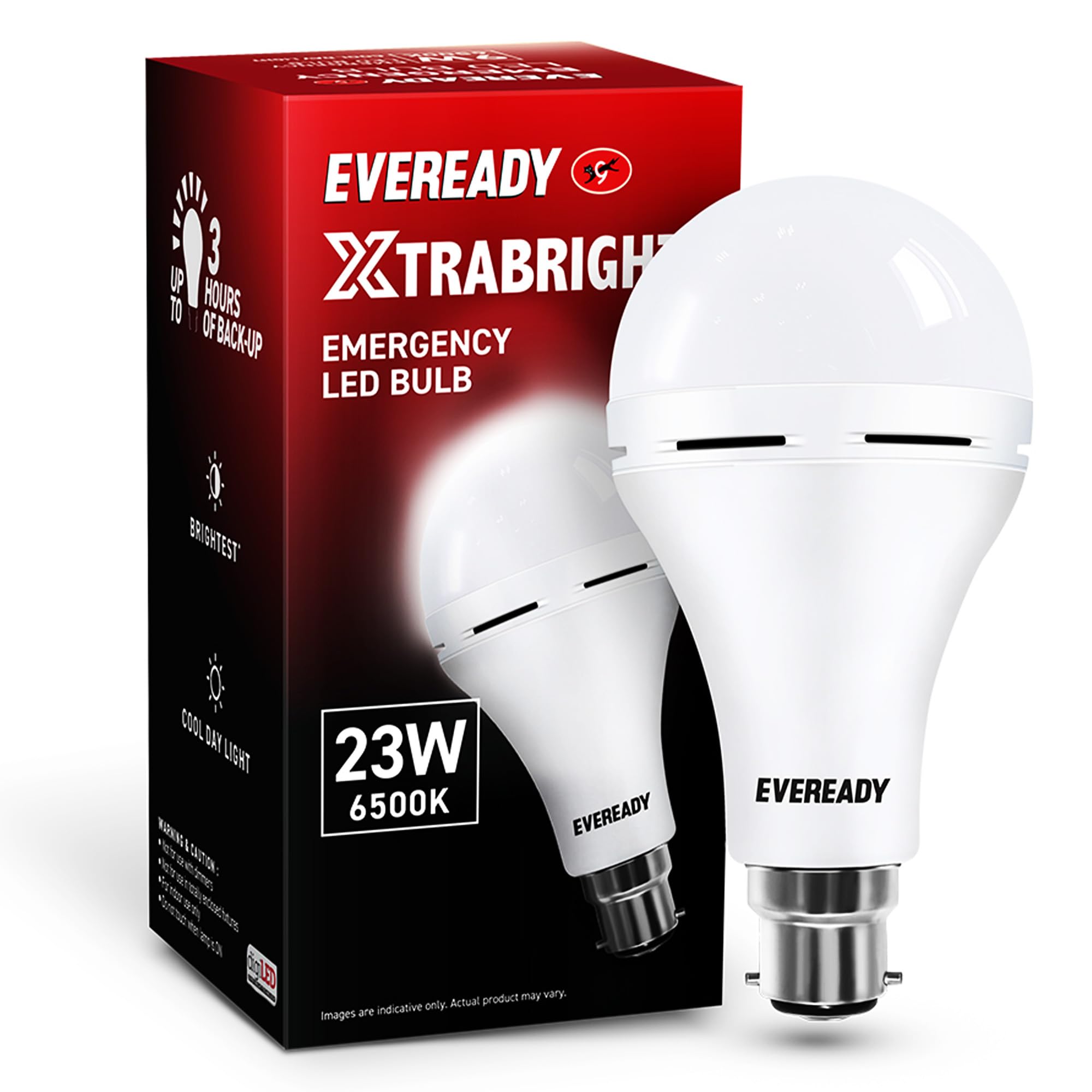 Eveready Xtrabright Emergency Rechargeable 23W LED Bulb for Power Cut | Cool Day Light (6500K) | Energy Efficient | 3 Hour Battery Backup | B22 Base-picture-23