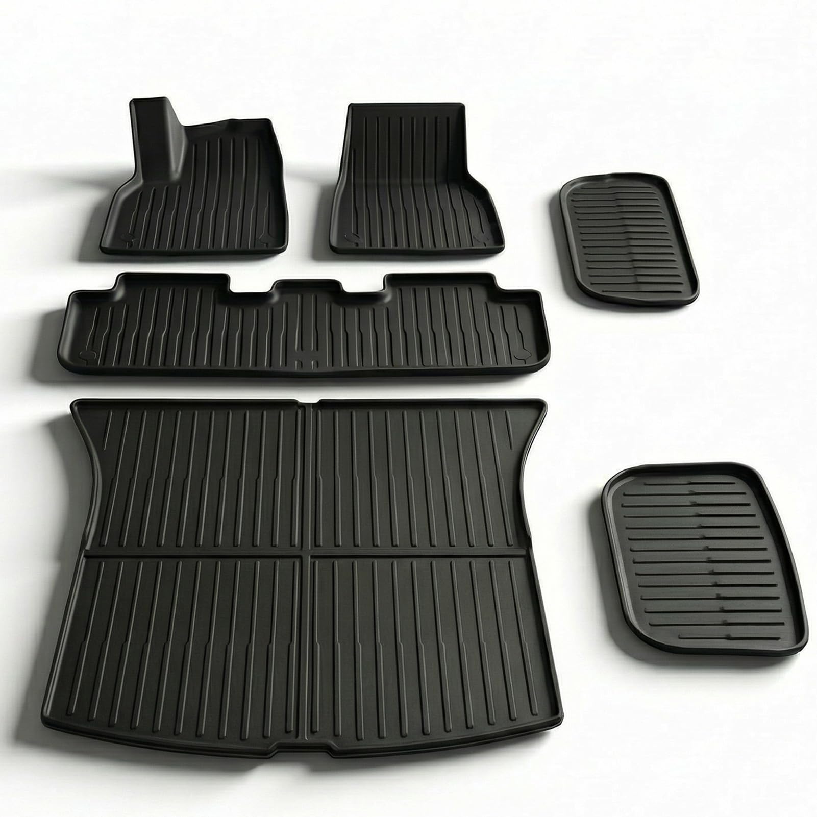 Photo 1 of CYBERBEANS 6 Pcs for Tesla Model Y Juniper Accessories 2025 2026 (Not Fit Standard) All Weather TPE Anti-Slip Floor Mats & Cargo Liner Front Frunk Rear Trunk Mats, 5-Seater