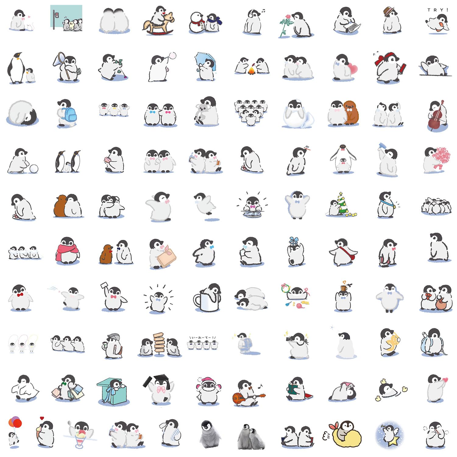 100 PCS Penguin Stickers for Water Bottle - Image 3