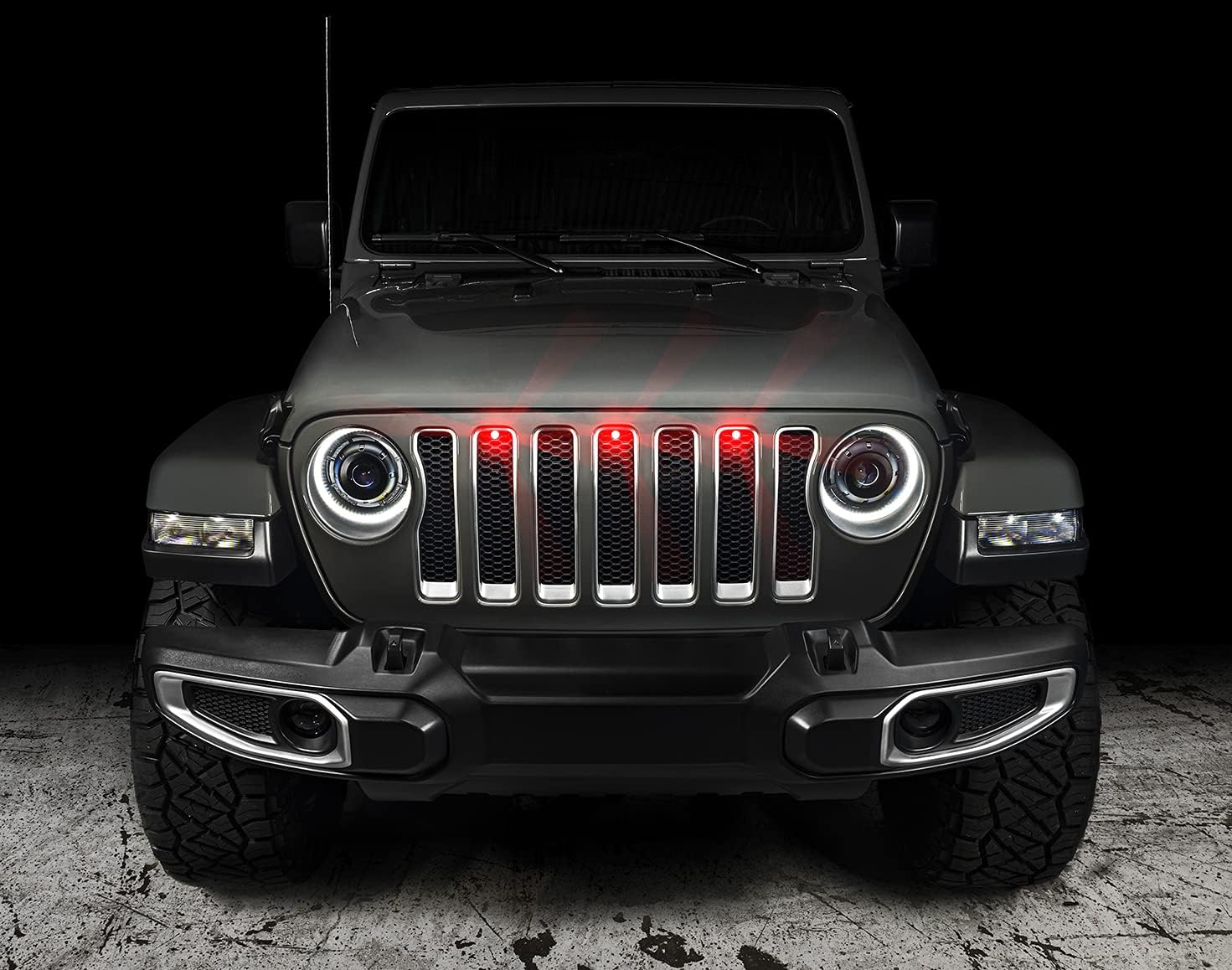 ORACLE Lighting 5870-003 Red Pre-Runner Style LED Grill Kit fits 2018 2024 Wrangler JL - Simple Installation, Brighter Illumination