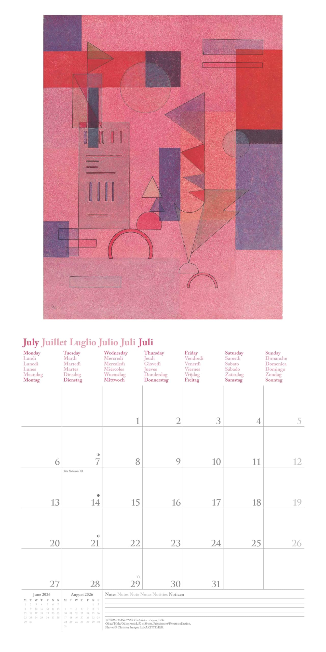 teNeues - Bauhaus 2026 – Kunst-Wandkalender 30x30 cm (30x60 cm geöffnet) | Broschürenkalender mit Meisterwerken für Bauhaus-Fans & Kunstliebhaber
