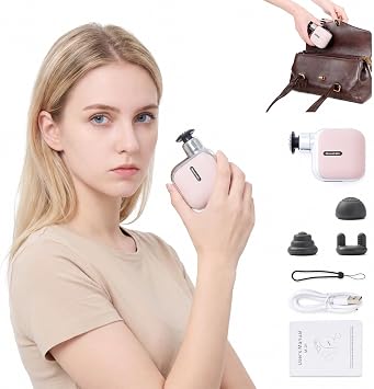 Pocket Mini Massage Gun with 6 Speeds Deep Tissue & 3 Heads