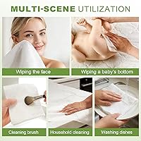 Vista 7 de Toallas faciales desechables, toallas faciales XL, toalla facial desechable para piel sensible, toallitas secas ultra suaves para eliminar