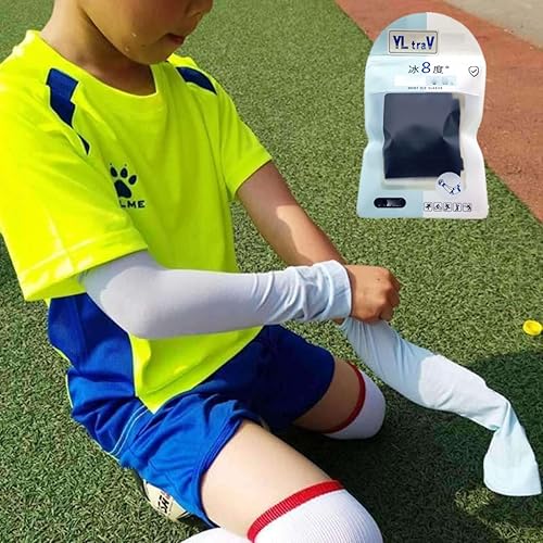 Miniatura 4 de Mangas de brazo para niños pequeños, protección solar UV, 2 pares de mangas refrescantes para cubrir los brazos, Negro -