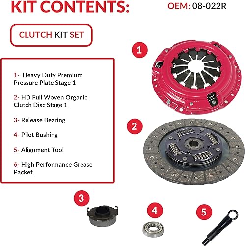 Miniatura 3 de Kit de embrague compatible con Civic Delsol Acura El Base Dx Ex Lx Hx Reverb 1992-2005 1.5L 1.6L 1.7L L4 Gas Sohc aspirado naturalmente (etapa 1;