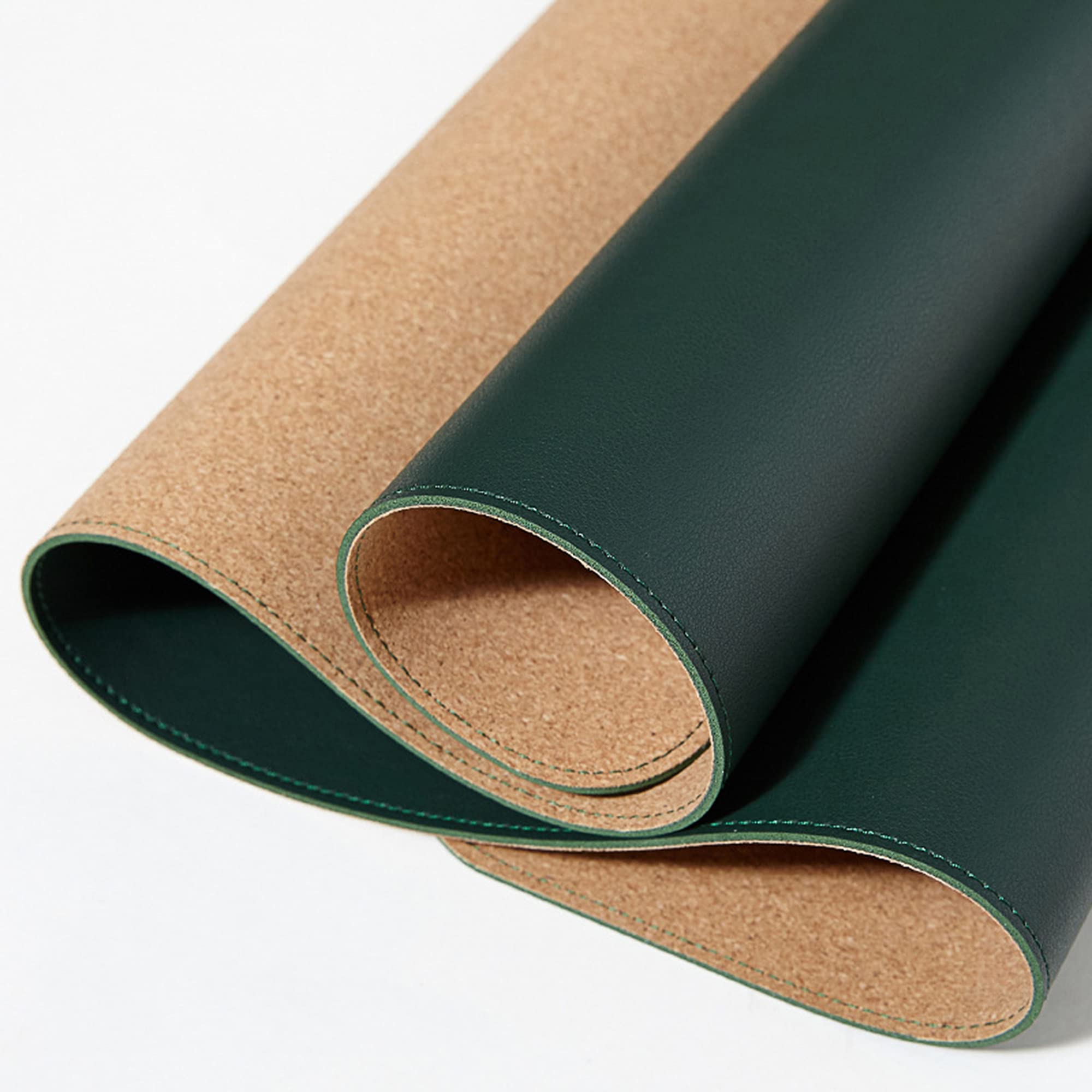 Sous-main Bureau Double Face 91,4 X 43,2 Cm – Liège Naturel & Cuir Synthétique Marron, Grand Tapis De Protection Antidérapant