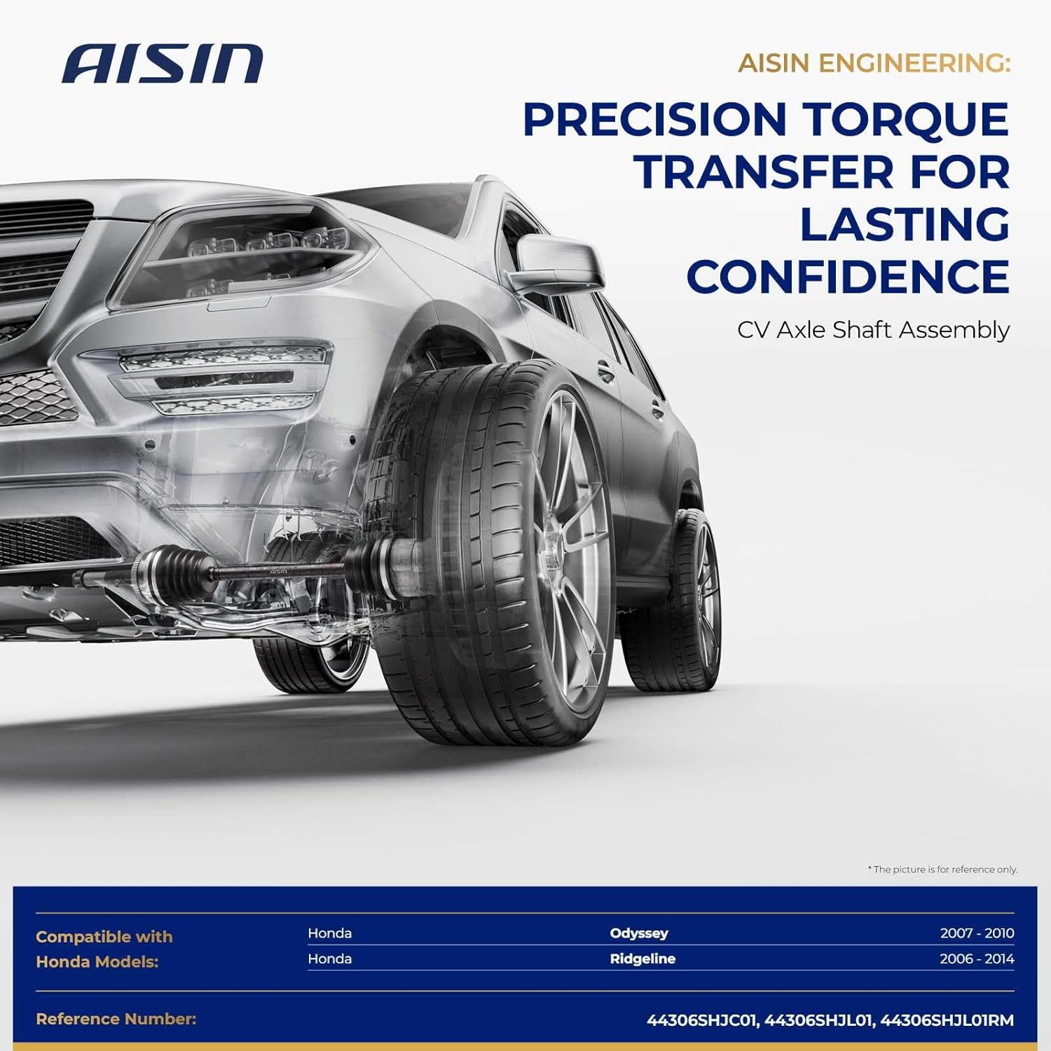 AISIN AFTERMARKET CVAH-01008 Front Driver CV Axle Shaft Assembly - Compatible with Honda Odyssey 2007-2010, Ridgeline 2006-2014