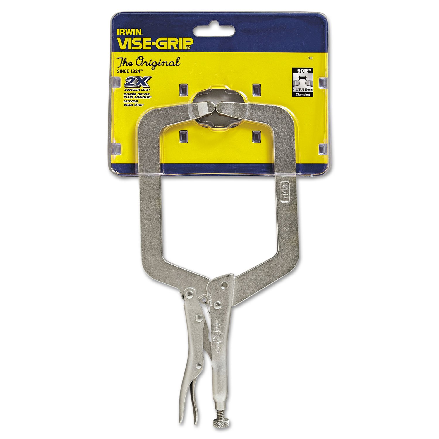 Locking C-Clamps with Regular Tips - #30 9"/225mm locking cla