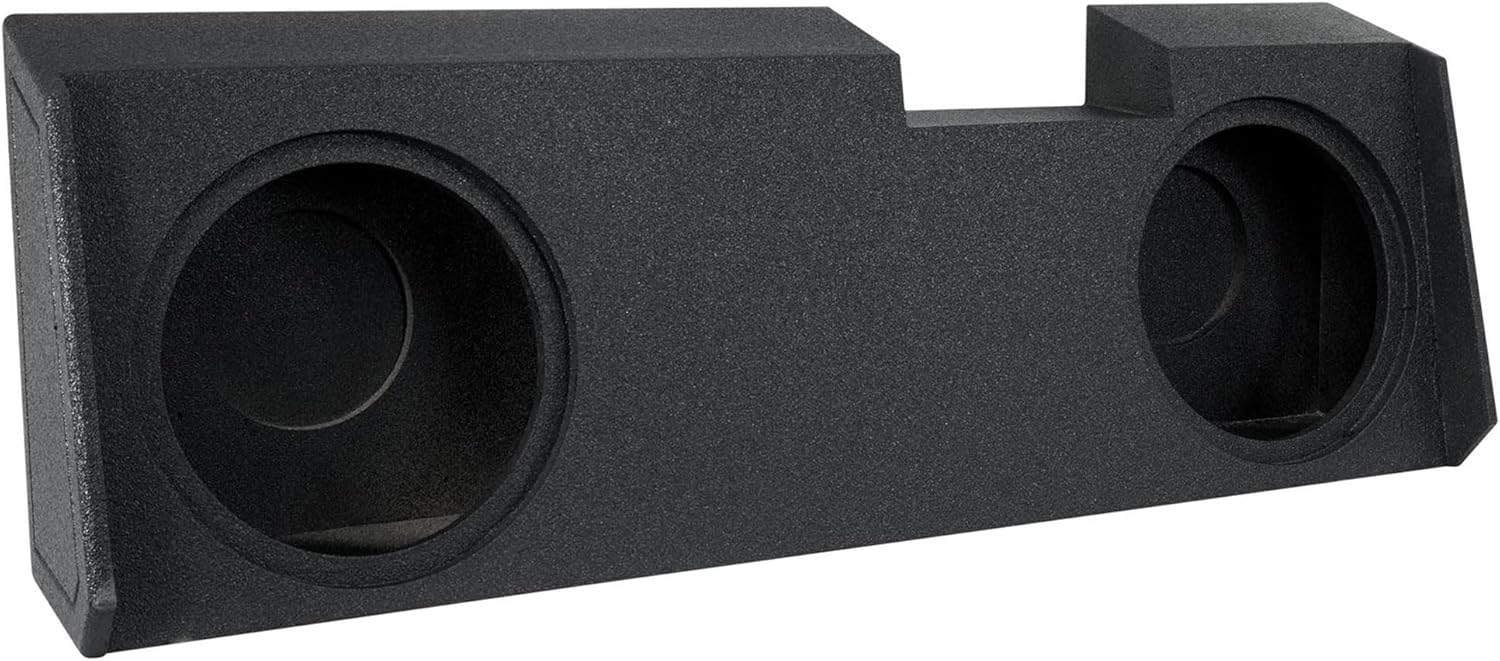 QPower Dual 10in Underseat Downfire Subwoofer Enclosure, QBomb Sub Box Compatible with Chevy Silverado Crew & Double Cab, GMC Sierra Crew & Double Cab 2019-2026