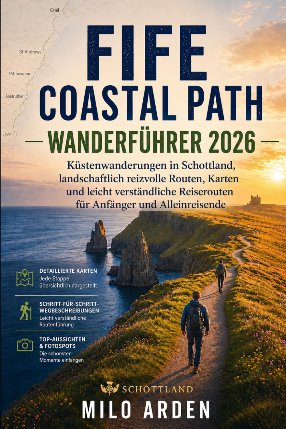 FIFE COASTAL PATH WANDERFÜHRER 2026: Küstenwanderungen in Schottland, landschaftlich reizvolle Routen, Karten und leicht verständliche Reiserouten für Anfänger und Alleinreisende