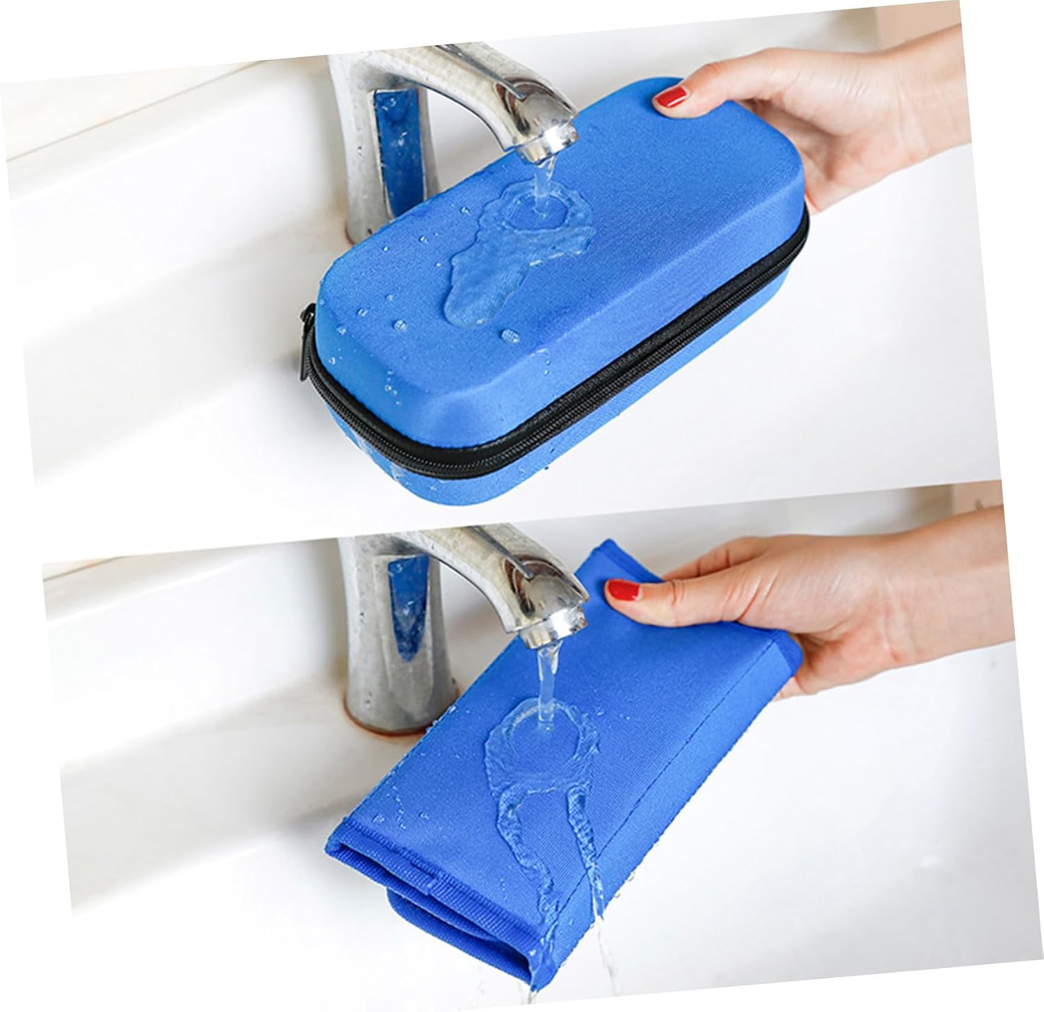 Cooler Bag for Travel Organizer Case Insulation Portable Medicine Cooler Bag Double Zipper Design Blue