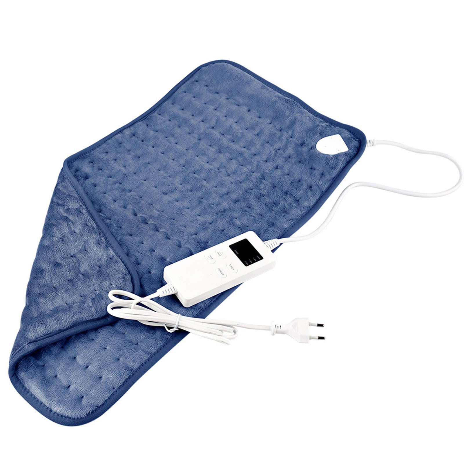 Almohadilla Eléctrica Calentador De Invierno Hombro Cuello Espalda Espina Dorsal Pierna Alivio del Dolor Fisioterapia Temporizada para El Hogar Sofá,Azul,30 * 60CM